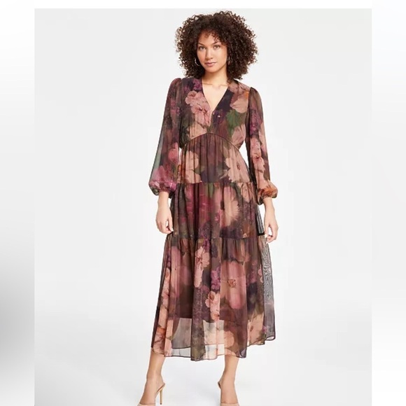 Robbie Bee New V-Neck Long-Sleeve Maxi Dress Size 12 - Picture 1 of 10